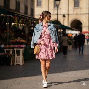 Blushing Flounce mini ruffle dress